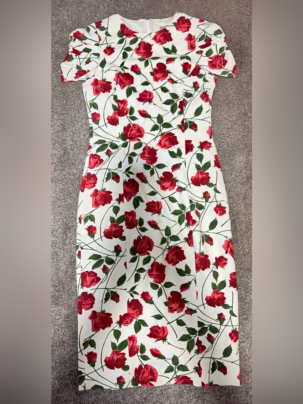 Michael Kors Collection Runway Pre-Fall 2018 Rose Print Dress Made In Italy Sz10